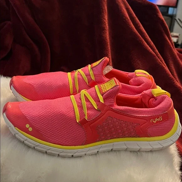 Ryka Women's Desire Pink and Yellow Athletic Shoes - Picture 1 of 11